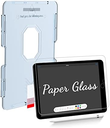 מגן מסך הזכוכית של ביוטון נייר תואם לדור התשיעי של אייפד/אייפד דור 8/אייפד דור 7 [כלי יישור אוטומטי] [זכוכית